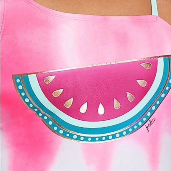 watermelon tie dye color changing 1 shoulder swim - Picture 3 of 4